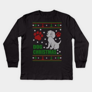 Dog Christmas Ugly Sweater Kids Long Sleeve T-Shirt